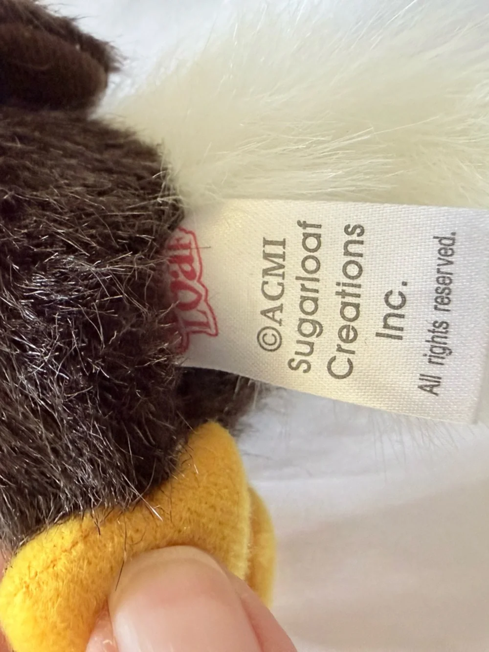 Sugar Loaf American Bald Eagle Stuff Toy Approximately 6” Sitting Down.